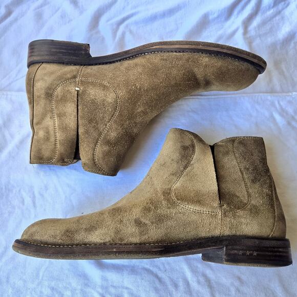 John Varvatos Waverly Men's Suede Slip On Chelsea Ankle Boots Brown Size 9.5 M - Picture 5 of 9